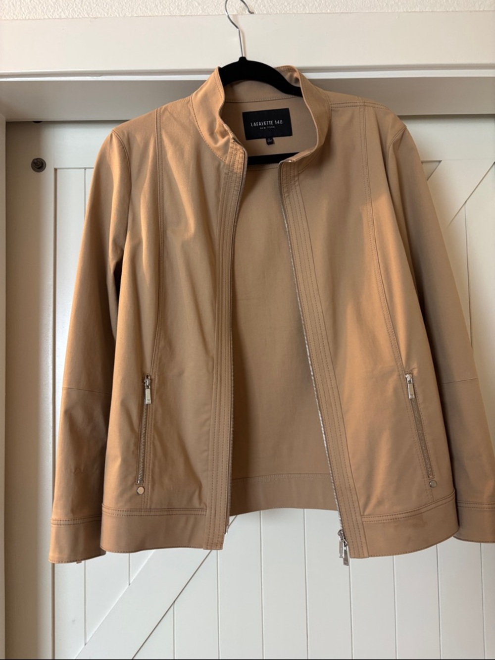 Lafayette 148 New York Tan Lightweight Zip Jacket